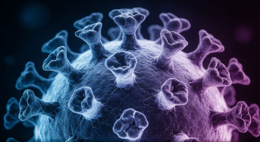 covid 19 significado siglas, Micrografía electrónica de un coronavirus mostrando sus proteínas de pico