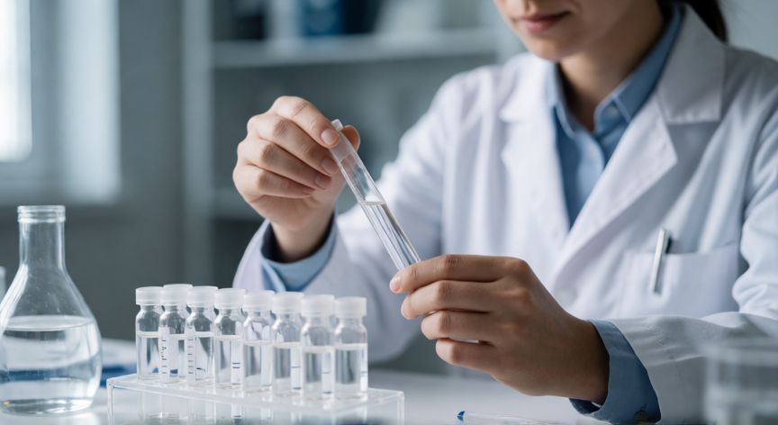 covid 19 tiene cura, Científico analizando muestras en un laboratorio de investigación médica