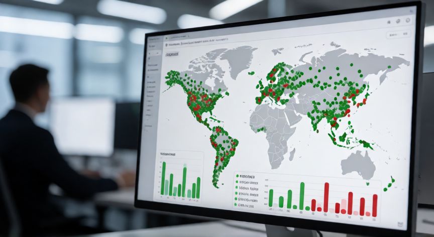 covid 19 worldometer, Pantalla de ordenador mostrando un mapa mundial con estadísticas de salud COVID-19 en tiempo real
