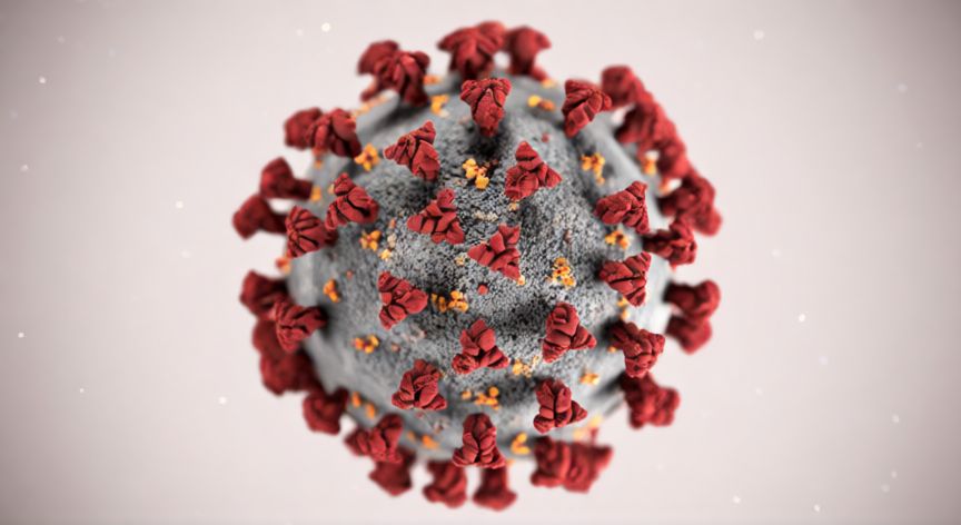 covid 19 y sus partes, Imagen microscópica realista del virus SARS-CoV-2 mostrando sus proteínas de superficie Spike