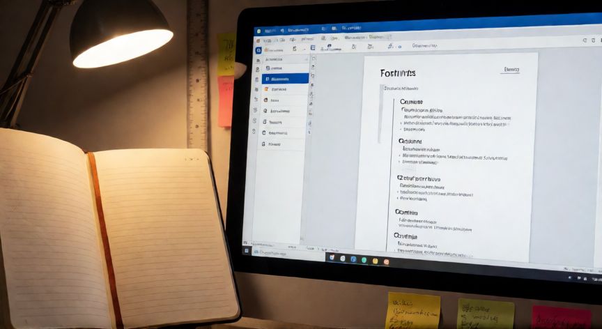 crear en word un indice, Documento final con índice en dos columnas visible en la pantalla del monitor