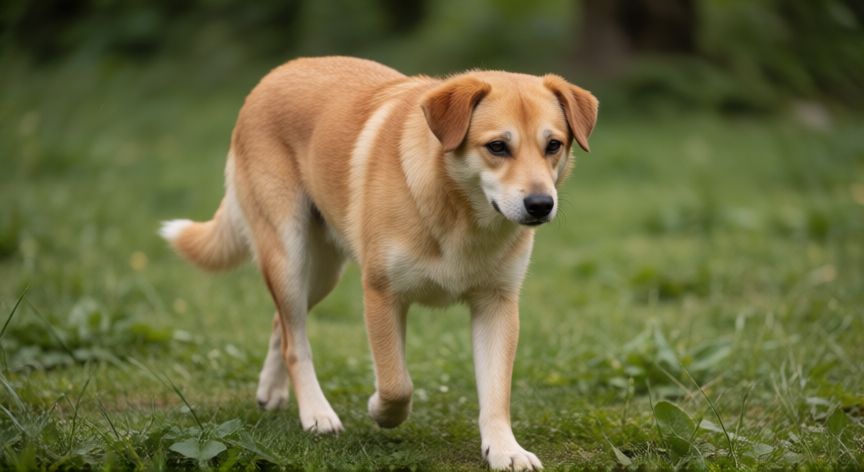 cuál animal tiene tres patas, Perro de tres patas caminando por el campo en un entorno natural