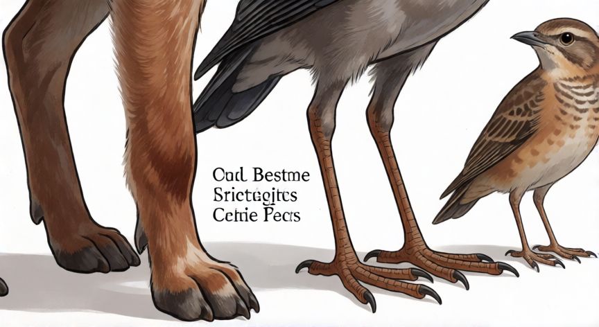 cuál animal tiene tres patas, Ilustración comparativa de extremidades en animales de dos, cuatro y seis patas