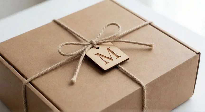 cual es el mejor cofre regalo, Caja de regalo de papel kraft con cuerda y etiqueta personalizada