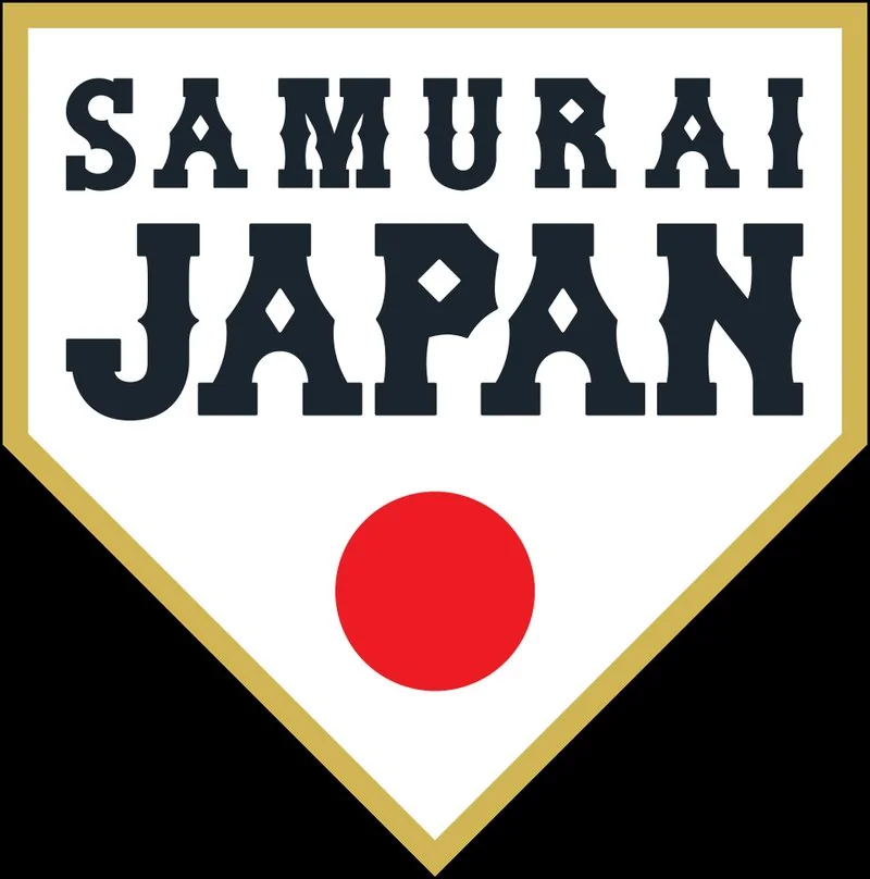 cuál es el mejor país que juega béisbol, Escudo oficial Samurai Japan, logotipo de la selección nacional de béisbol de Japón