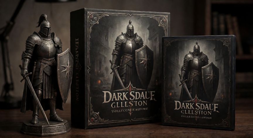 Edición coleccionista de Dark Souls 1 con estatua y juego físico