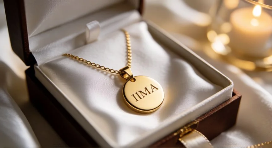 cual es el mejor regalo de aniversario para una mujer, Joyas personalizadas en caja de regalo elegante sobre seda blanca