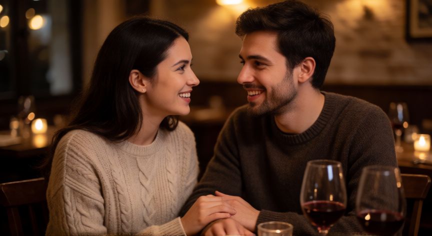 cual es el mejor regalo de cumpleaños para mi novia, Pareja romántica disfrutando de una cena especial en un restaurante