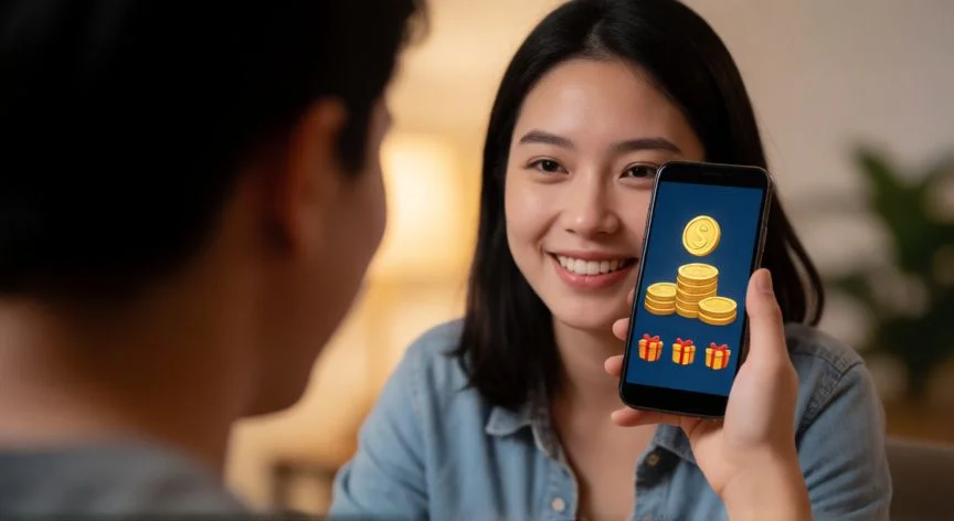 cual es el mejor regalo en tiktok, Creadora de contenido sonriendo mientras recibe regalos virtuales en su directo