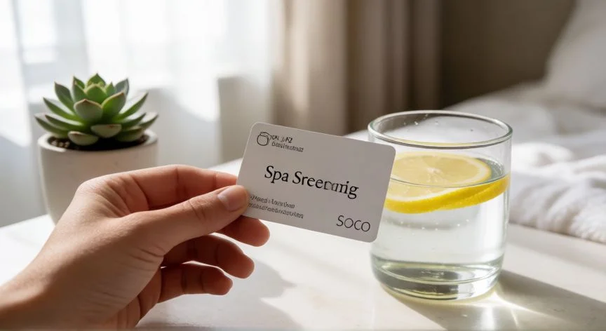 cual es el mejor regalo en un baby shower, Regalo de cheque para spa o relax junto a elementos de bienestar