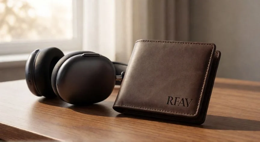 cuál es el mejor regalo para papá, Regalos tecnológicos y de cuero personalizados para padre sobre escritorio