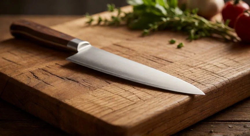 Cuchillo de chef y tabla de madera de lujo para hombre Tauro