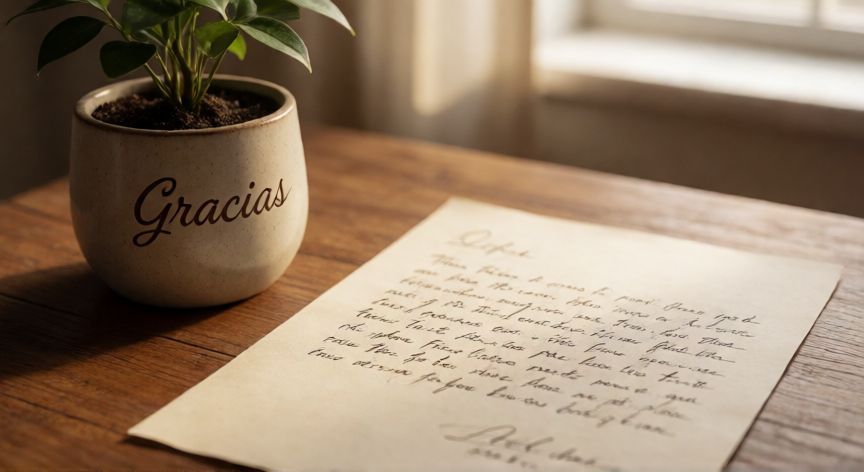 Carta manuscrita y planta personalizada como regalo emotivo para un maestro
