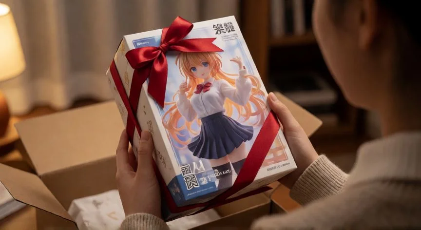 cual es el mejor regalo para un otaku, Caja de regalo con figura de anime limitada lista para ser abierta