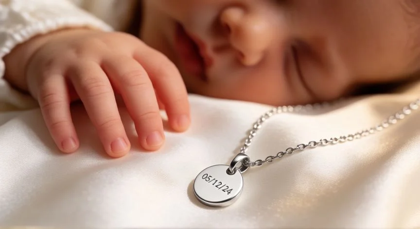 cual es el mejor regalo para una mama primeriza, Collar personalizado con fecha de nacimiento como regalo emotivo