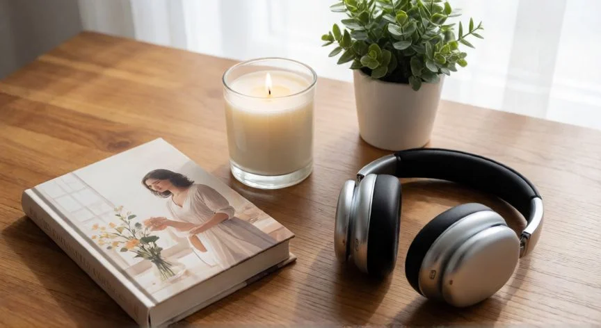 cual es el mejor regalo para una mujer, Ideas de regalos originales para mujer sobre mesa de madera