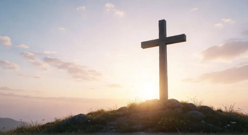 cual es el mejor regalo que dios nos ha dado, Cruz al amanecer simbolizando la salvación y la gracia divina