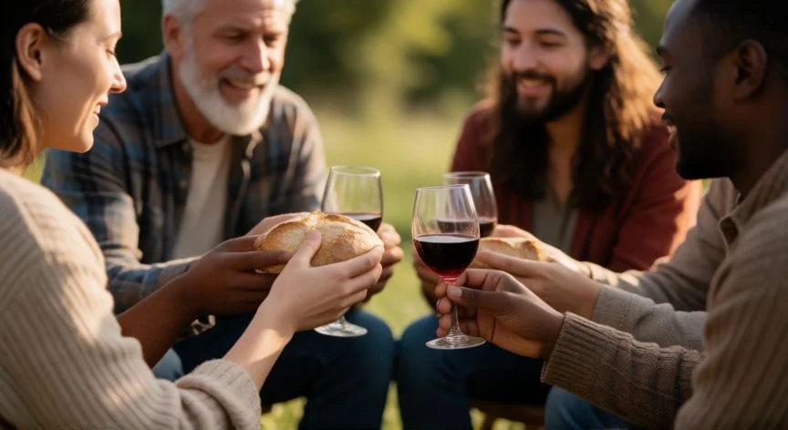 cuál es el mejor regalo que hemos recibido de jesús, Comunidad de fieles compartiendo la comunión en un ambiente de paz y unidad