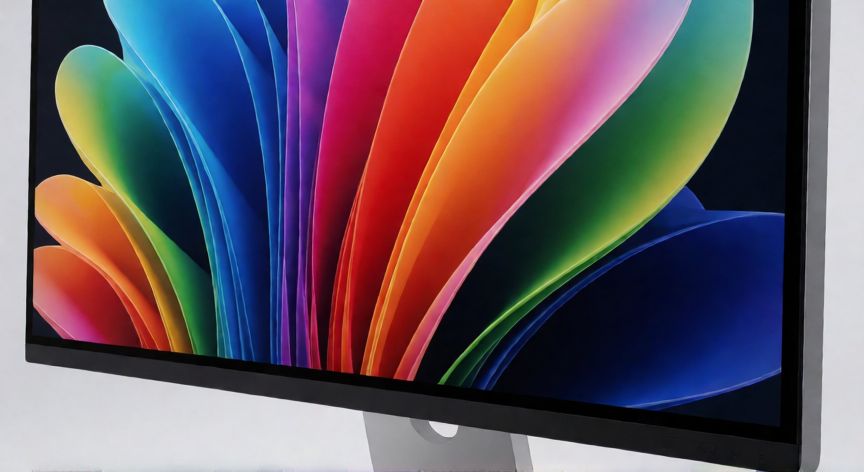 Vista lateral de un monitor IPS mostrando colores vibrantes y ángulos de visión amplios