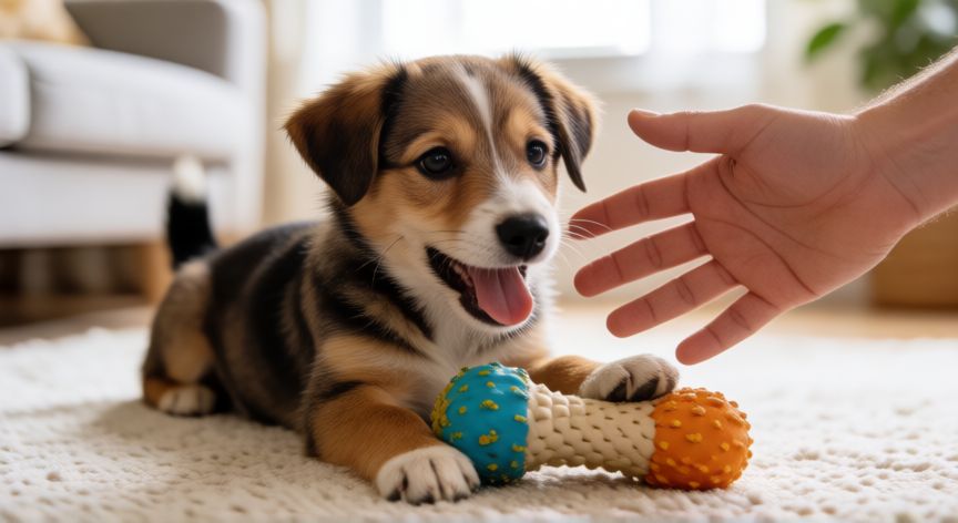 cuidados com cachorro vira lata, Juego y socialización de un cachorro mestizo en el hogar