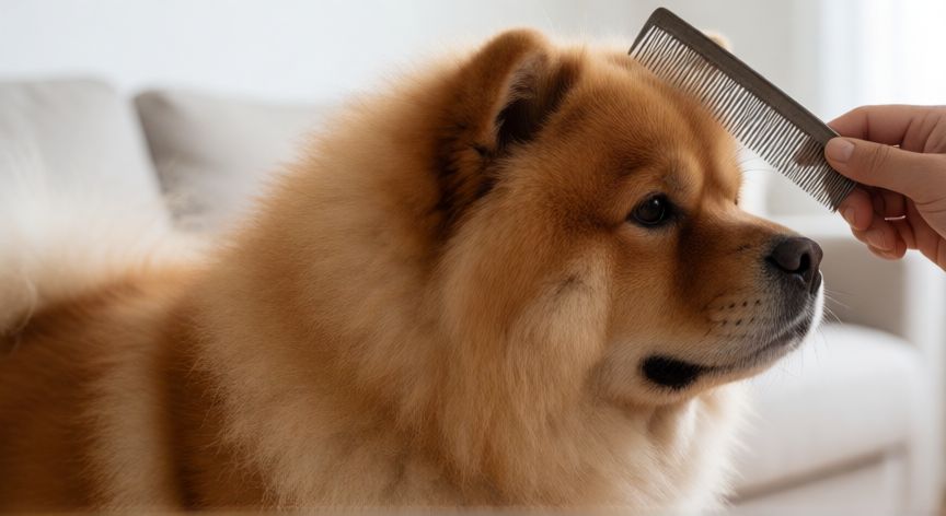 cuidados com o cachorro chow chow, Cepillado del pelaje de un Chow Chow en casa