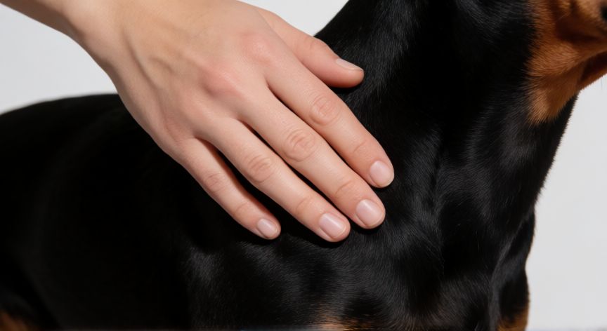 cuidados com o cachorro pinscher, Cepillado del pelaje de un perro Pinscher con cepillo de cerdas duras