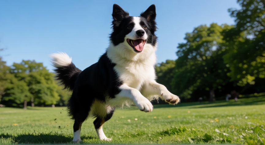 cuidados de mi mascota perro, Perro jugando a la pelota en el parque
