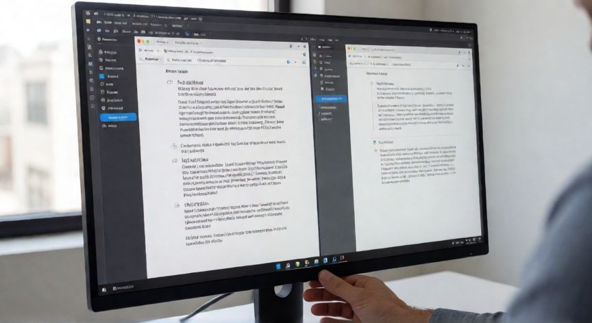 diferencia entre 24 y 27 pulgadas, Detalle de nitidez y multitarea en un monitor de 27 pulgadas con resolución QHD