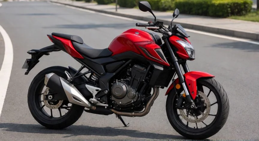 diferencia entre 2t y 4t moto, Moto deportiva moderna de cuatro tiempos estacionada en carretera