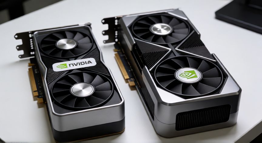 Comparativa visual de las tarjetas gráficas NVIDIA RTX 5060 y RTX 5060 Ti