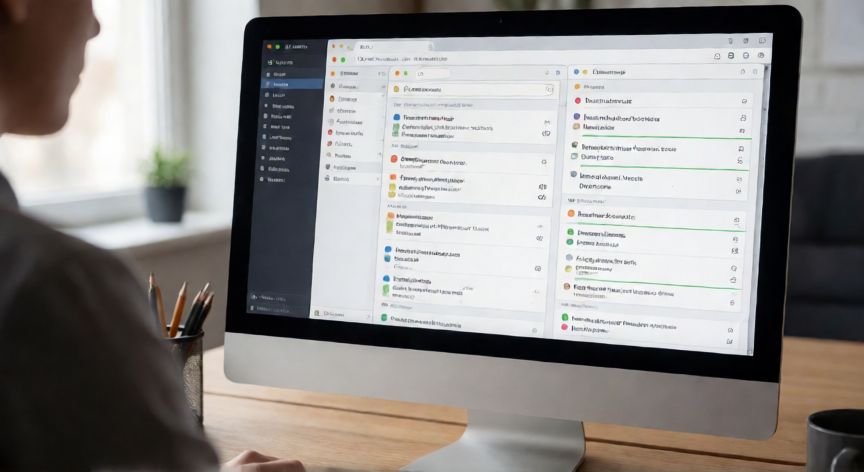 Vista de un escritorio de trabajo con el navegador abierto y monitorización de memoria RAM