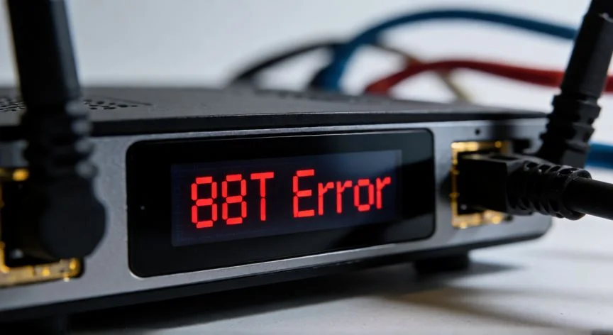 diferencia entre 88t y 88h, Pantalla de enrutador mostrando código de error 88T