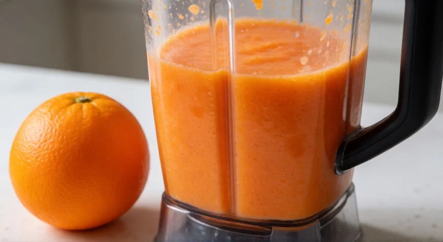 diferencia entre comer fruta entera y licuada, Smoothie con semillas y fruta entera en composición cenital