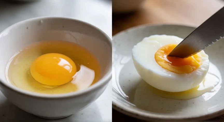 Comparativa completa: Huevo crudo frente a huevo cocido