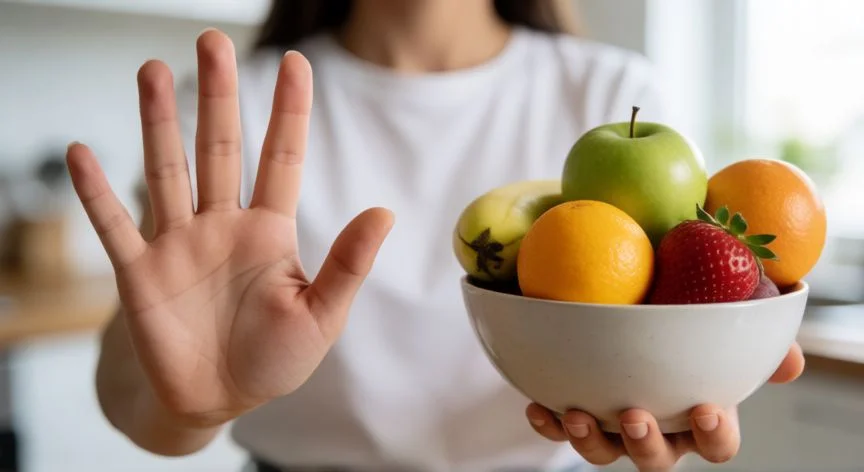 diferencia entre comer saludable y dieta, Concepto visual de la diferencia entre dieta restrictiva y alimentación nutritiva