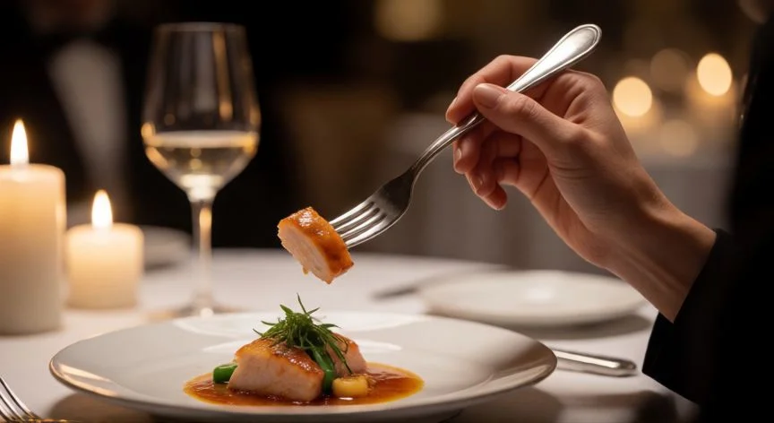 diferencia entre comer y degustar, Sommelier evaluando color de un vino en cata profesional