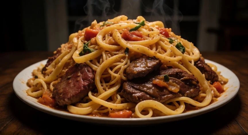 diferencia entre comer y hartarse, Plato excesivamente lleno y pesado mostrando el concepto de hartarse
