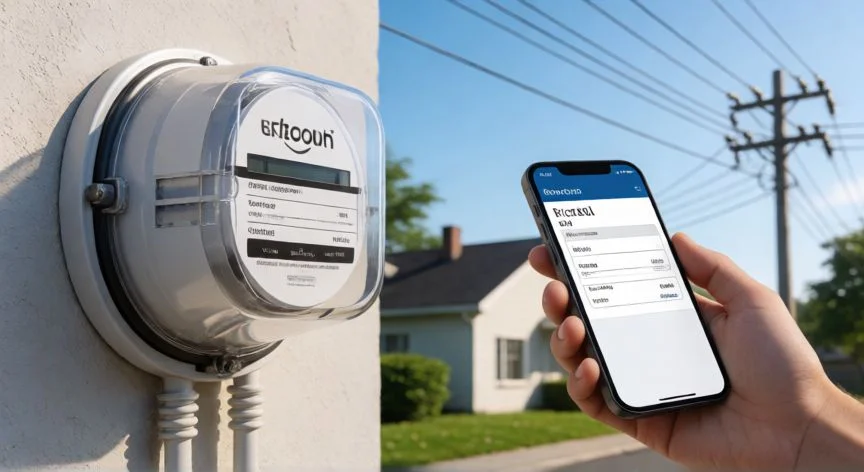 diferencia entre comercializadora y distribuidora de luz, Factura de la luz española junto a un portátil con comparador de ofertas energéticas