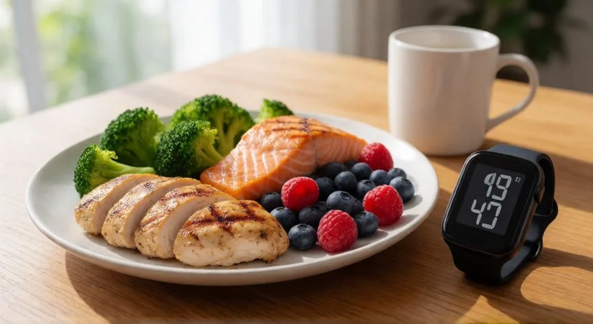 diferencia entre diabetes tipo 1 y 2, Dieta equilibrada y actividad física para controlar la diabetes tipo 2