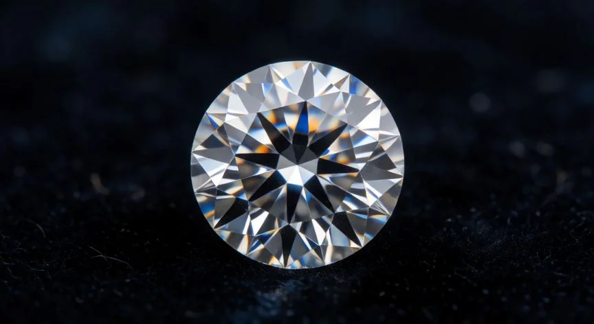 diferencia entre diamante y brillante, Diamante con corte brillante redondo mostrando sus facetas y destello