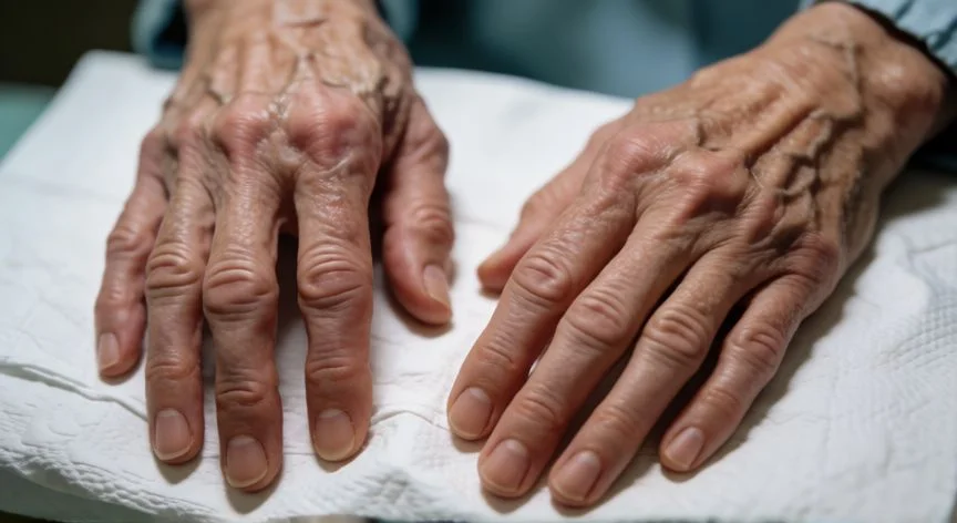 Manos mostrando síntomas neurológicos de enfermedades como ELA y Esclerosis Múltiple