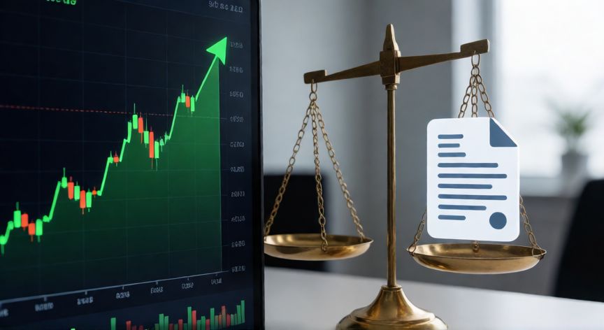 Comparativa visual entre la cotizacion bursatil de un ETF y la documentacion de un fondo indexado