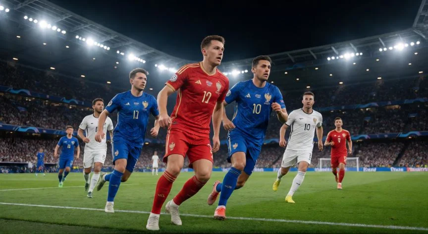 diferencia entre fifa y uefa, Estadio lleno durante un partido de fútbol europeo organizado por la UEFA