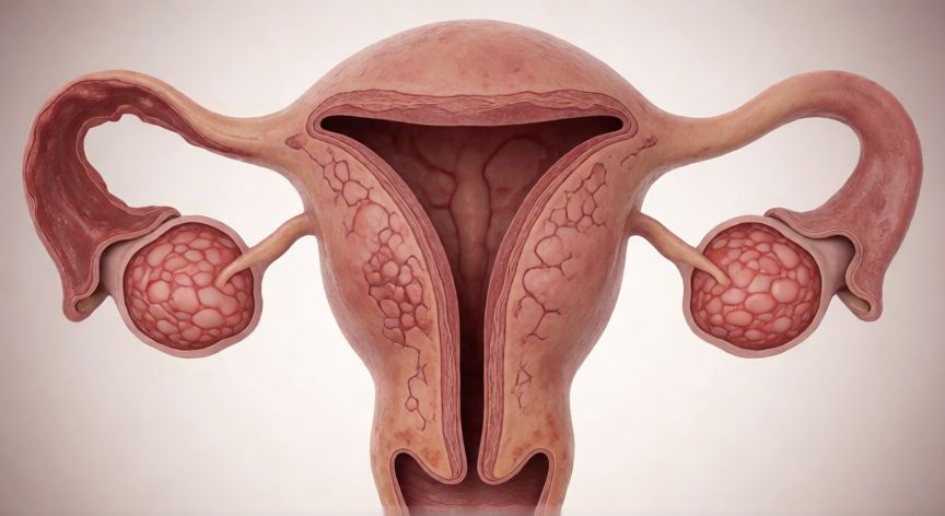 Ilustración médica de mellizos fraternos con dos placenta y sacos amnióticos separados