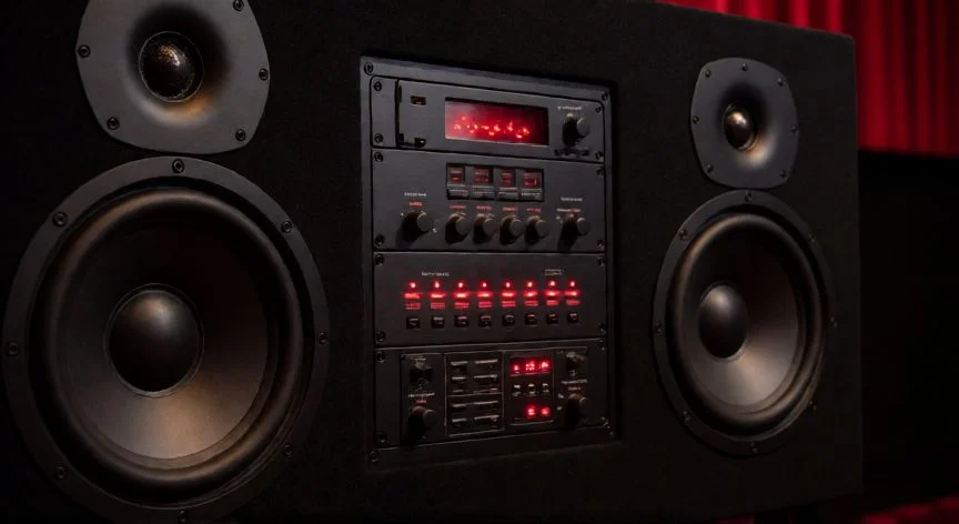 diferencia entre imax y normal, Sistema de sonido profesional de alta potencia en sala IMAX