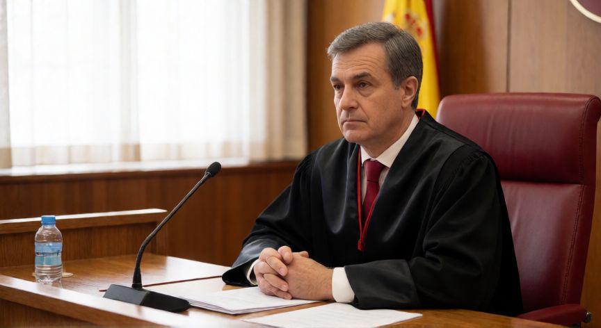 Juez español en su despacho judicial