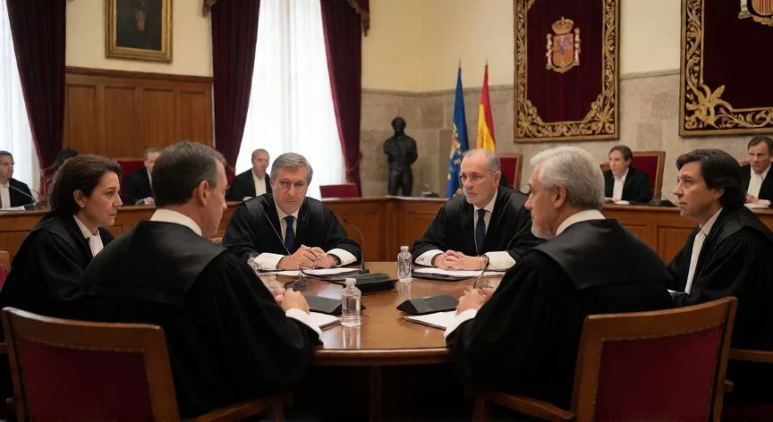 diferencia entre juez y magistrado, Dos togas judiciales españolas, una de juez y otra de magistrado, con placas distintivas