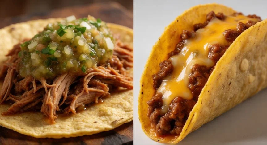 Comparación visual de tacos de Comercial Mexicana y Comer con diferentes estilos de preparación