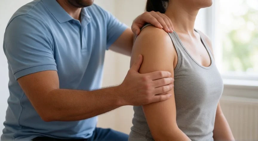 diferencia entre quiropractico y osteopata, Osteópata aplicando técnicas suaves de terapia manual en un consultorio