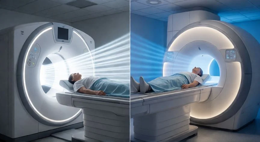 Comparación clínica entre equipo de TAC y máquina de Resonancia Magnética